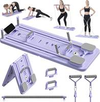 Plateforme de Pilates pliable multifonctionnelle pour usage commercial et domestique, Reformer, Appareil d'entraînement abdominal et de renforcement du tronc, Roues AB Roller pour exercices