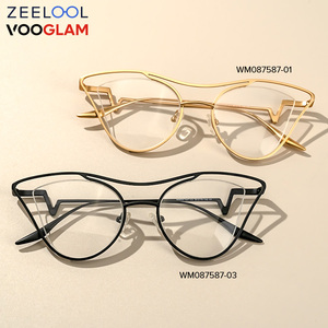 Occhiali da Vista Designer 2022 Montature in Metallo Stile Aviazione Oro Argento Nero per Donna Occhiali da Vista Firmati - Product Image 1