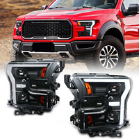 Conjunto de Faros LED para Ford F150 2015-2020, Luces de Circulación Diurna Blancas y Ámbar Intercambiables, Luz Alta/Baja, Proyector