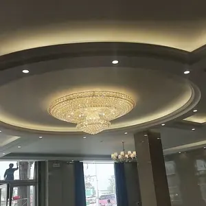 Coperta di Lusso In Oro di Cristallo Moderna Sala da pranzo Luci del Soffitto di Illuminazione Per Le Decorazioni di Casa Luci di Hotel