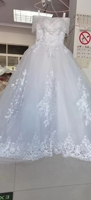 Nouvelle Robe de Mariée de Luxe 2022 Épaule Dénudée Col en V Robe de Bal Perles de Cristal Gland Grande Taille Traîne Longue