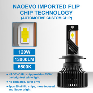 NAOEVO Ampoule LED pour véhicule d'usine H4 55W/110W Lampe frontale de voiture 9006 9005 6600lm 360 12v HB3 HB4 H11 H7 pour modèles X5 A4 A3 - Product Image 2