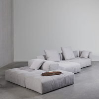 Italienisches Minimalistisches Samt-Ecksofa-Set Weiche Rückenlehne Schaumstoffgefüllt Große Größe für Villa-Wohnzimmer