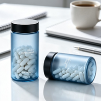 Bouteilles en verre à large ouverture personnalisées mates de 100 ml et 300 ml, emballages écologiques de qualité supérieure pour comprimés de vitamines, bocaux en verre