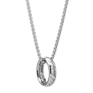 Collana con Ciondolo Anello alla Moda, Catena a Maglie da 60mm, Ciondolo Il Signore degli <span class=keywords><strong>Anelli</strong></span>, Collana Punk in Acciaio al Titanio da <span class=keywords><strong>Uomo</strong></span>, Regalo - Product Image 6