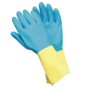 Gants bicolores en néoprène/latex, taille M, usage domestique - Product Image 1