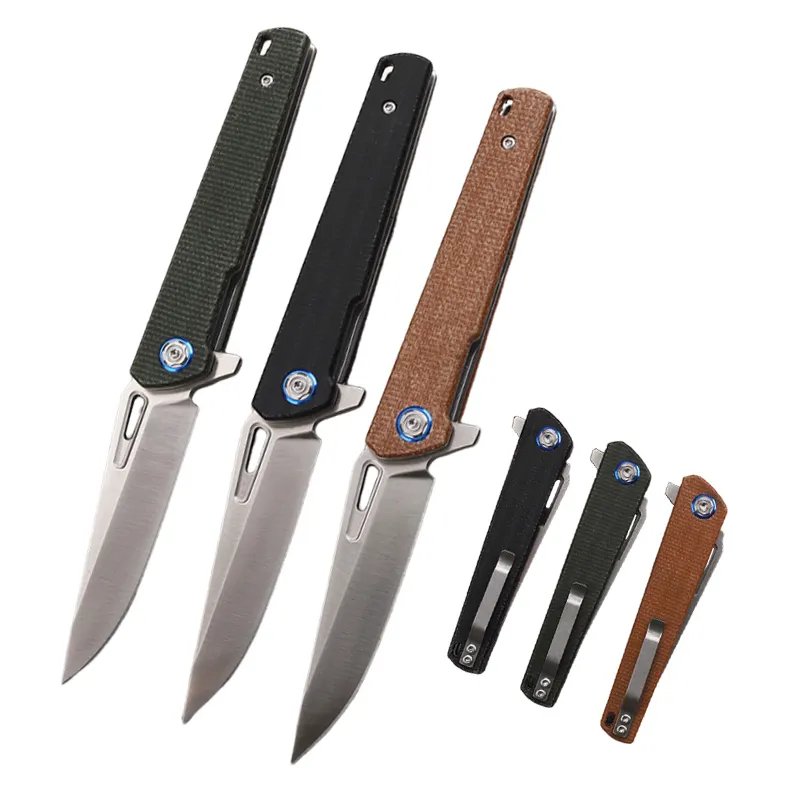 Bán buôn 3 ''D2 thép micarta xử lý nhỏ tự vệ EDC gấp túi dao cho sự sống còn cắm trại ngoài trời