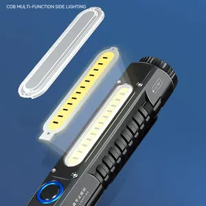 Linterna LED EDC Recargable con Batería de 5000mAh 21700, Carga USB Tipo-C, Base Magnética y Luz Lateral COB - Product Image 4