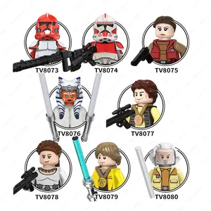 Mini Space Wars Ahsoka Luke CommanderFox clone shock trooper R2D2 Leia blok bangunan action figure mainan anak figurine
