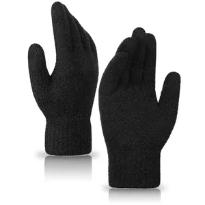 Elastische Manchet Thermische Zachte Gebreide Voering Touch Screen Texting Warm Mannen Vrouwen Winter Handschoenen