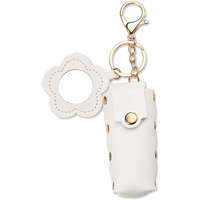 Étui à rouge à lèvres en forme de fleur de style coréen avec miroir et porte-clés pour clés de voiture, organisateur de rouge à lèvres