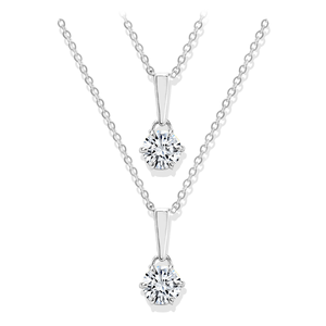 จี้เพชรโมอิสซาไนต์ Starsgem สร้อยคอเงินแท้ 925 ดีไซน์คลาสสิก 1 กะรัต ทรงกลม สี DE ความสะอาด VVS ชุบทอง - Product Image 4