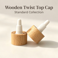 Vietnam WeWood Bouchon distributeur en bois à visser avec logo personnalisé, pour flacon de soin capillaire à bec pointu, collection standard, avec manchon en bois