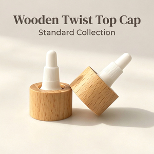 Vietnam WeWood Bouchon distributeur en bois à visser avec logo personnalisé, pour flacon de soin capillaire à bec pointu, collection standard, avec manchon en bois - Product Image 1