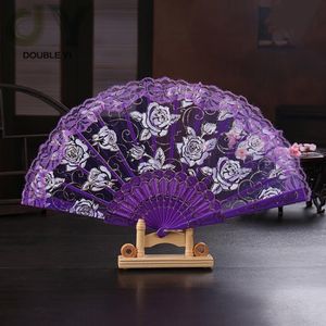 En gros personnalisé en plastique dame pliant dentelle rose paillettes <span class=keywords><strong>danse</strong></span> ventilateurs à main pour mariage - Product Image 3