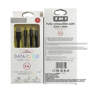 Câble de charge <span class=keywords><strong>USB</strong></span>-A, Type-C et Micro <span class=keywords><strong>USB</strong></span> <span class=keywords><strong>3</strong></span>-en-1 durable 5A 66W pour téléphone portable avec gaine tressée, charge rapide 480 Mbps - Product Image 5