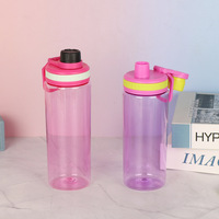 Bouteille d'eau portable en plastique avec logo personnalisé, bouchon à bec verseur, anti-fuite, avec poignée de transport facile, 500 ml