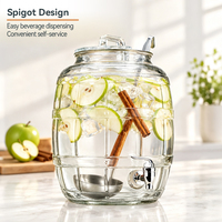 Distributeur de boissons en verre 10L avec robinet, grande capacité, pot à jus transparent pour restaurant, ferme ou station de boissons