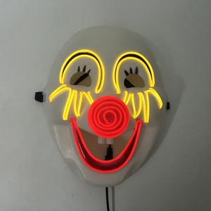 Máscara de payaso LED divertida con cara de risa brillante para adultos y niños, mascarada intermitente, decoración de eventos para Halloween, bufón, Cosplay - Product Image 3