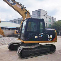 Excavatrice sur chenilles hydraulique d'occasion Caterpillar CAT 312D, 12 tonnes, d'origine japonaise, prête à l'emploi