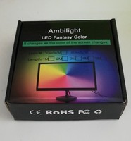 Kit de bande LED Ambibox USB 5V avec WS2812B RGB 5050 SMD IP20 pour rétroéclairage de téléviseur/ordinateur de bureau avec boîte de couleur