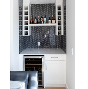 CANA Wholesale Solid Wood Slab Wet Bar Cabinet Contemporary Base Cupboard Units Wall Hanging Wine Storage Eco-Friendly 3-Year - Product Image 1