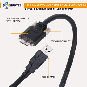 Cable USB 3.0 para Visión Artificial, Macho Tipo A a Macho Micro USB 3.0 con Conector de Bloqueo por Tornillo para Cámara Industrial - Product Image 5