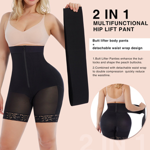 Custom 2 in 1 Waist Wrap Butt Lifter Shorts High Compression <strong>Plus</strong> <strong>Size</strong> Latex Waist Cincher 2 in 1 Tummy Trimmer Waist Wrap <strong>Belt</strong> - Product Image 3