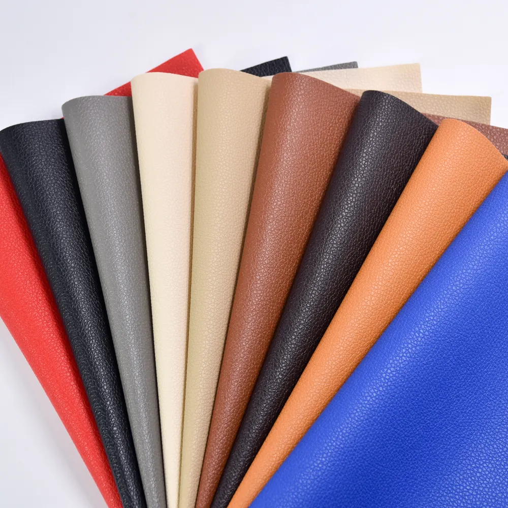 Barato al por mayor de cuero de vinilo artificial Material sintético tela de cuero de PVC para tapicería sofá/asiento público/Fundas de asiento de coche