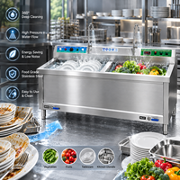Équipement de nettoyage pour cuisine professionnelle : Laveuse double bac pour légumes et vaisselle – Fourniture par contrat