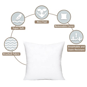 Comfortable White Square Cushion Throw <strong>Pillows</strong> 45*45 for Home Textile Hotel Home Wholesale 100% Cotton <strong>Pillow</strong> - Product Image 4