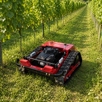 Tondeuse robotisée 200m avec coupe de 550mm, moteur essence 224cc et réglage de hauteur à distance pour allées de vergers et contrôle des haies
