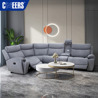 MANWAH CHEERS Modernes Europäisches Design Stoffbezogene Metallrahmen Ausziehbare Elektrisch Verstellbare Sektional-Couch für Wohnzimmer