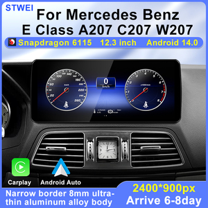 Radio Multimedia para Auto STWEI para <span class=keywords><strong>Mercedes</strong></span> <span class=keywords><strong>Benz</strong></span> <span class=keywords><strong>Clase</strong></span> <span class=keywords><strong>E</strong></span> C207 W207 A207 2009-2016, Pantalla de 12.3 Pulgadas, Android 14, Carplay, 4G, WIFI - Product Image 3