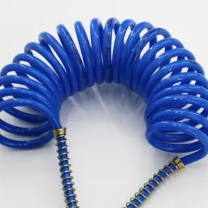 Meilleur bleu rouge 7.5m Nylon tuyau et bobine remorque pneumatique Flexible bobine PU Air spirale tuyau camion tuyau