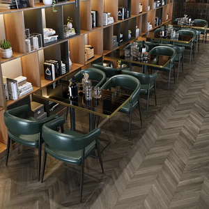 Fábrica moderna al por mayor restaurante muebles comedor sofá conjunto café mesa de comedor y silla conjunto Bar Club cabina sofá - Product Image 4