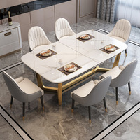 Table à manger télescopique nordique multifonctionnelle en bambou, luxe léger, ovale, 4 à 8 places