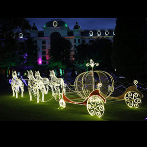 مصباح مدرب سندريلا LED ، ديكور زفاف للهالوين ، اليقطين الأميرة ، سرير النقل المسحوب بالحصان لعيد الميلاد ، سرير آخر - Product Image 2