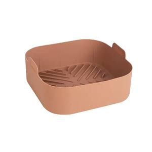 Silicone Baking Pan <b>Set</b> <b>Square</b> Air Fryer Baking Tray <b>Set</b> For Home Use Gray Brownish Red Red Solid Color Oven Safe - Product Image 3