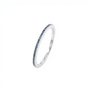แหวนฝังพลอยไพลินสีน้ำเงินแบบคลาสสิกสำหรับเด็ก ทำจากเงินแท้ 925 - Product Image 1