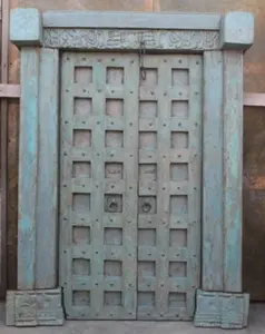 인도 문 오래된 문 재현 가구 골동품 문 개간 나무 수제 맞춤형 모양과 크기