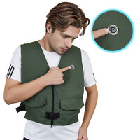 Gilet de refroidissement à circulation d'eau, contrôle numérique, ventilateur 3 vitesses, faible bruit, hygrostat réglable, alimentation USB, utilisation extérieure (Classe énergétique)