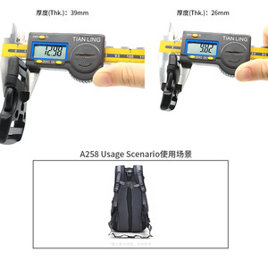 Hebilla de seguridad de plástico A-258 de 26 mm y 39 mm, cierre a presión ajustable en dos direcciones para correas de bolsos de exterior. - Product Image 2