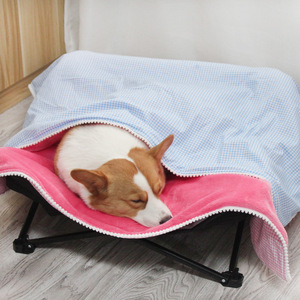 Pet Blanket For Dogs And Cats Checkered Blue Pink Lint Free Warm Winter Bed Cover Soft Cozy Pet <b>Bedding</b> Home Use - Product Image 1