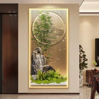 Entrée Décoration Peinture Nouveau Style Chinois Paysage Peinture Couloir Suspendu Peinture Bambou Entrée avec Lumière Murale
