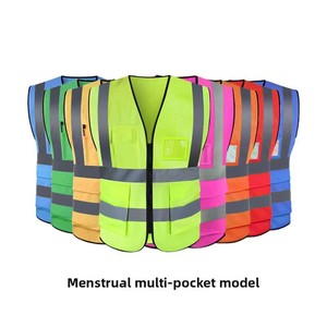 Hi VIS tùy chỉnh đa túi phản quang an toàn vest cho làm vườn giao thúc-in Logo Phản Quang quần áo xây dựng - Product Image 3