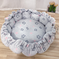Lit pour animaux domestiques 2 en 1, lavable, rond, pour chiens et chats, nid en peluche, écureuil, vente en gros, collection