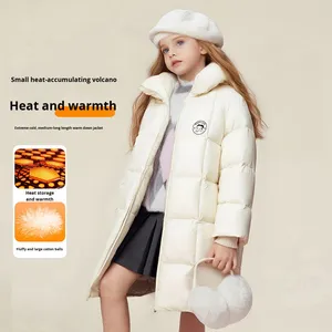 Veste et <span class=keywords><strong>manteau</strong></span> à capuche en velours pour enfants de 90 cm, épaissi, pour filles, <span class=keywords><strong>mi</strong></span>-longue, à accumulation de chaleur, doudoune pour filles - Vêtements d'extérieur - Product Image 3
