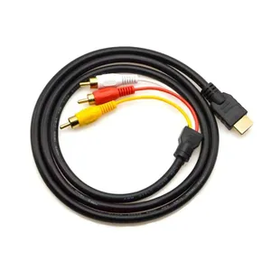 Cabo conversor hdmi para rca pvc1.5m, cabo hdtv composto av para áudio e vídeo av para tv dvd