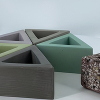 Pot à plantes succulentes en béton géométrique triangulaire, surface lisse, pot décoratif pour bureau et maison